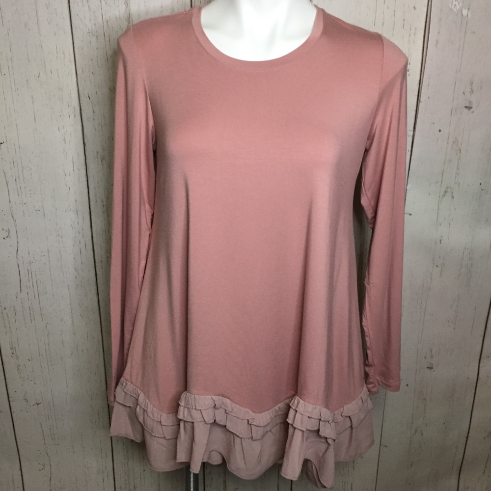 Logo by Lori Goldstein Tunic crepe chiffon ruffle